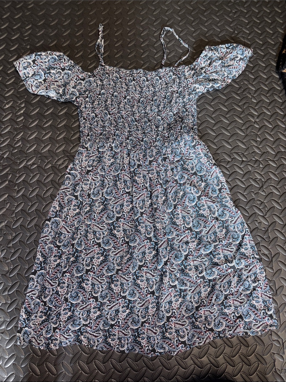 Women’s Aeropostale Printed Off-Shoulder Summer Dress in Blue